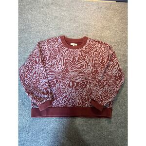 MADEWELL (Re)sourced Cotton Oversized Sweatshirt in Tigerized Print Size M